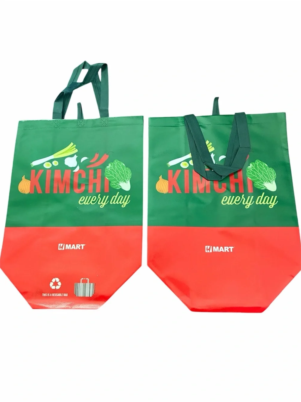 NWOT HMart “Kimchi Every Day” Reusable Tote Bags – Lot of 2